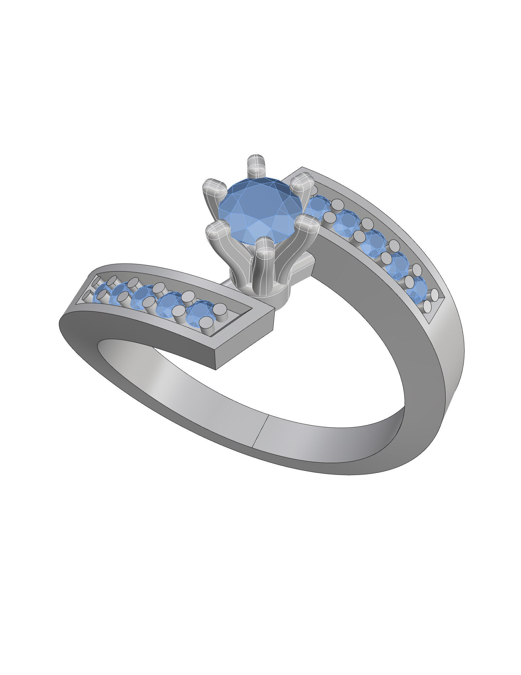 Women ring  3D print model_15