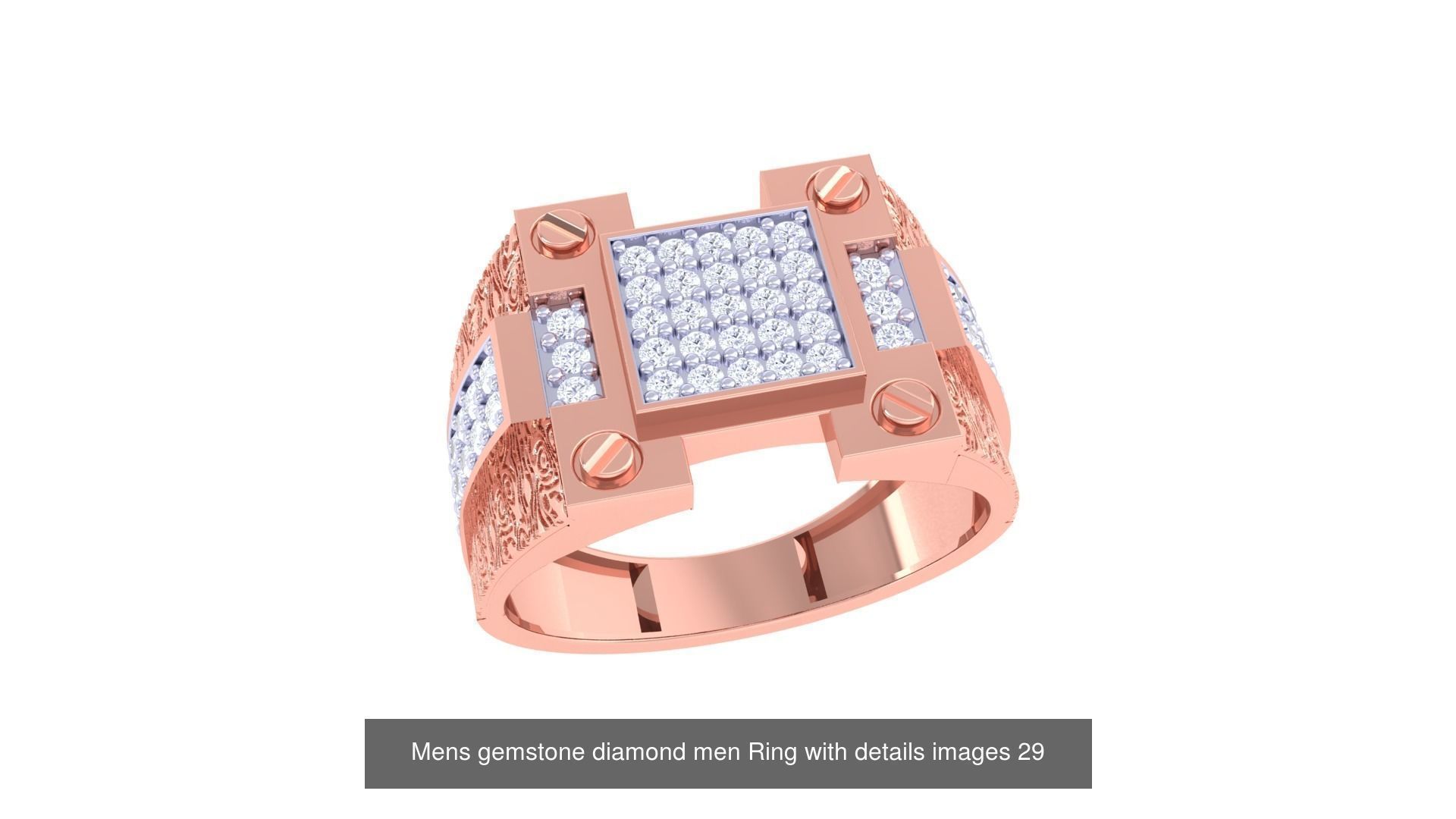 Mens gems diamond Rings bulk pack bundle collection _28