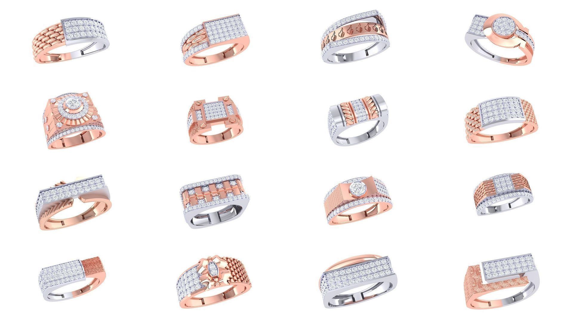 Mens gems diamond Rings bulk pack bundle collection _1