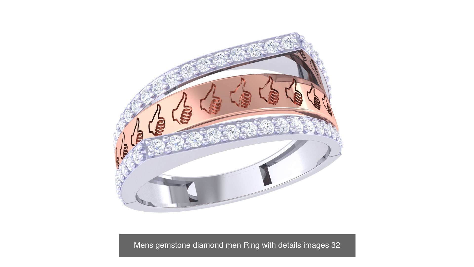 Mens gems diamond Rings bulk pack bundle collection _25