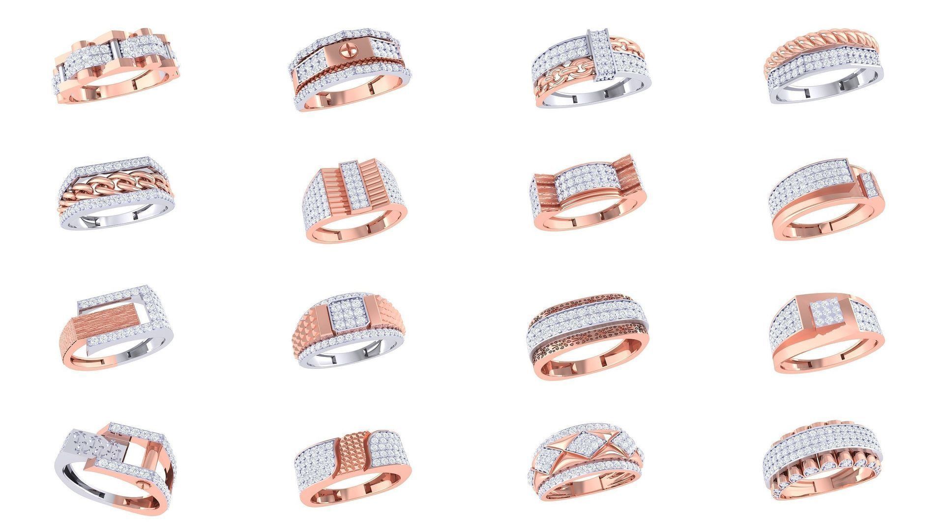 Mens gems diamond Rings bulk pack bundle collection _3