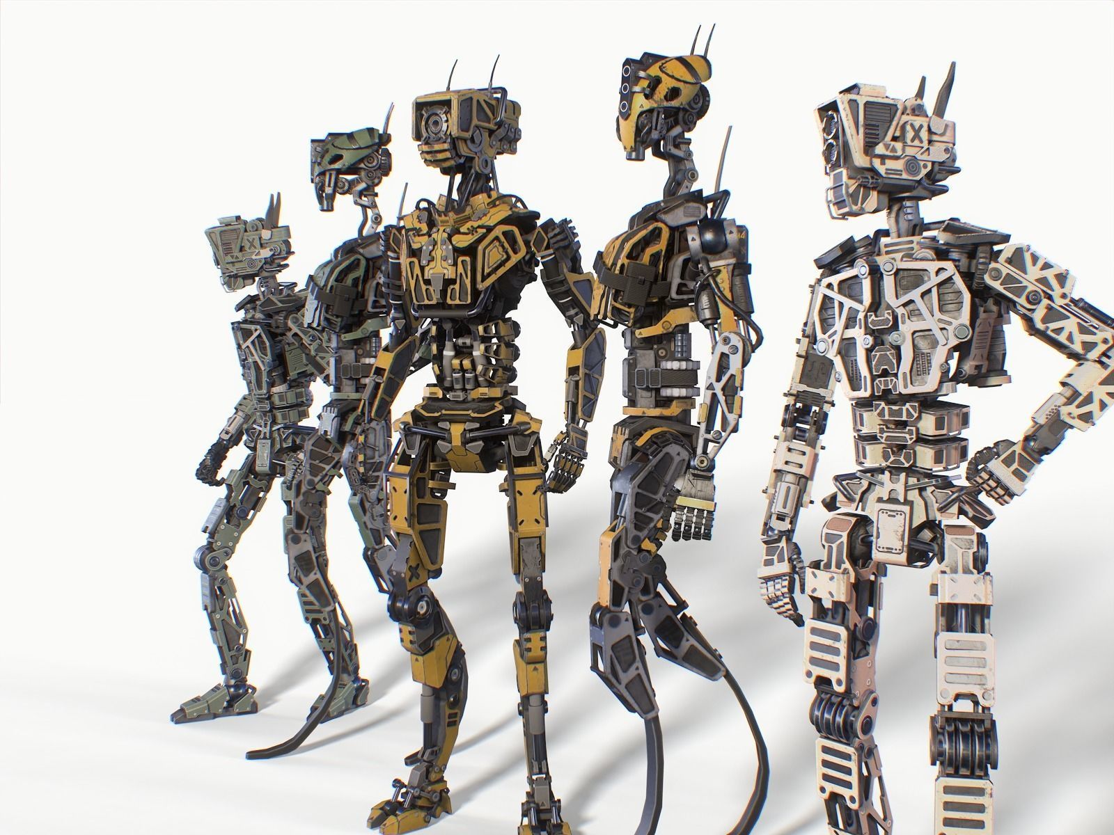 Military and industrial gameready robots pack 3D Model Collection_7