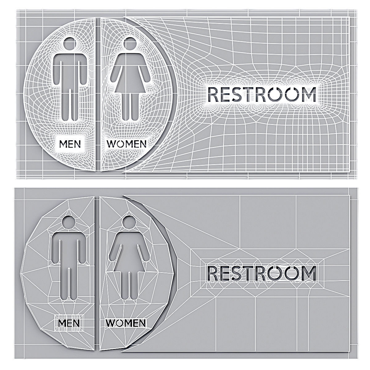 Restroom Sign 3D model_2