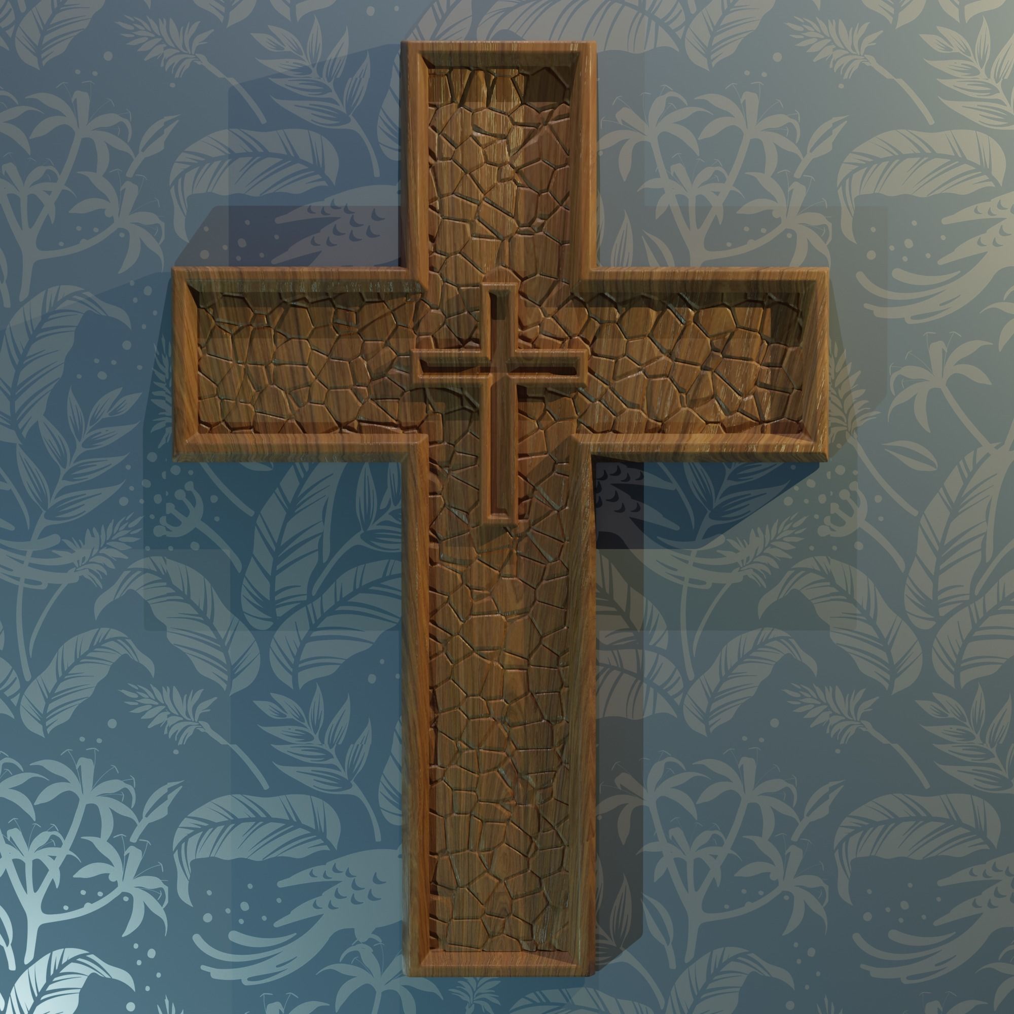 3D model STL FILE for CNC milling machine Wall Cross  3D print model_10