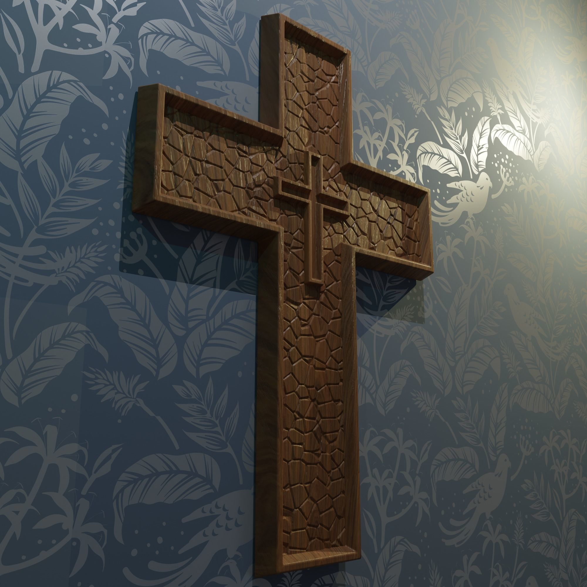 3D model STL FILE for CNC milling machine Wall Cross  3D print model_4