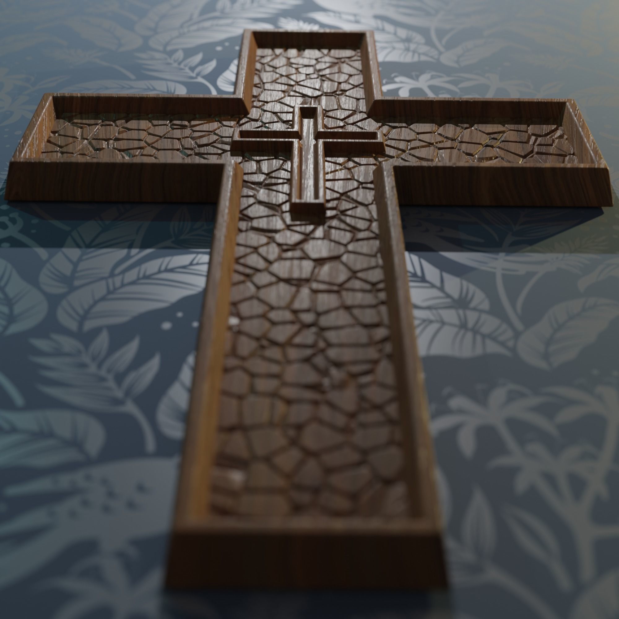 3D model STL FILE for CNC milling machine Wall Cross  3D print model_9