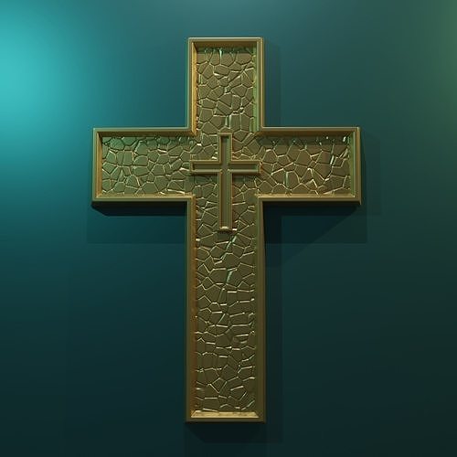3D model STL FILE for CNC milling machine Wall Cross  3D print model