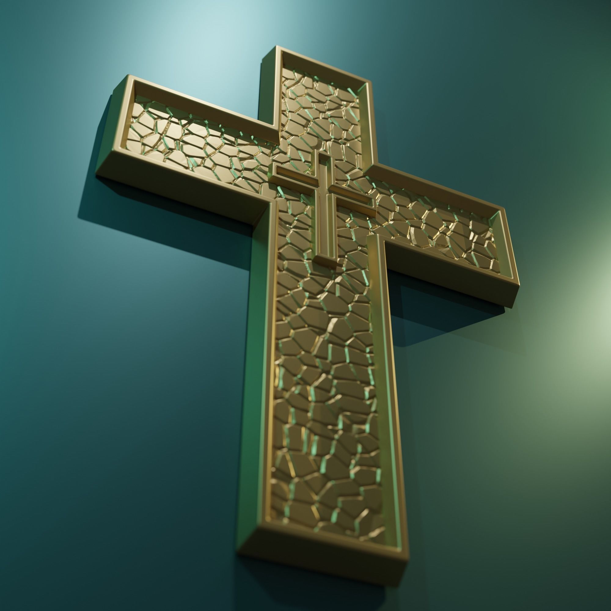 3D model STL FILE for CNC milling machine Wall Cross  3D print model_2