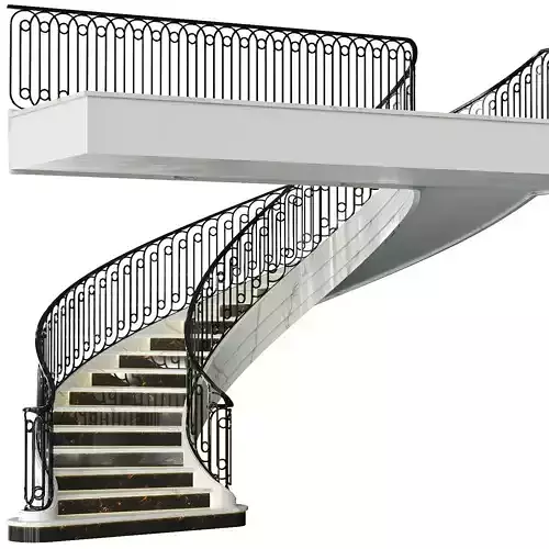 Neoclassical spiral staircase 2 3D model