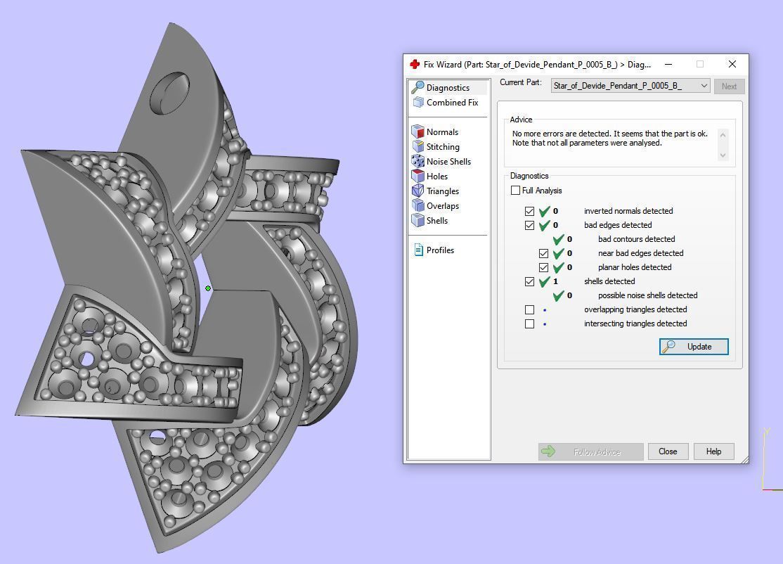 Star of David Pendant P 0005B 3D print model_11