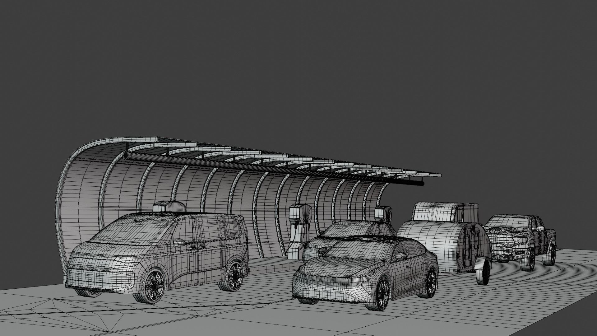 EV charging station VII 3D model_3