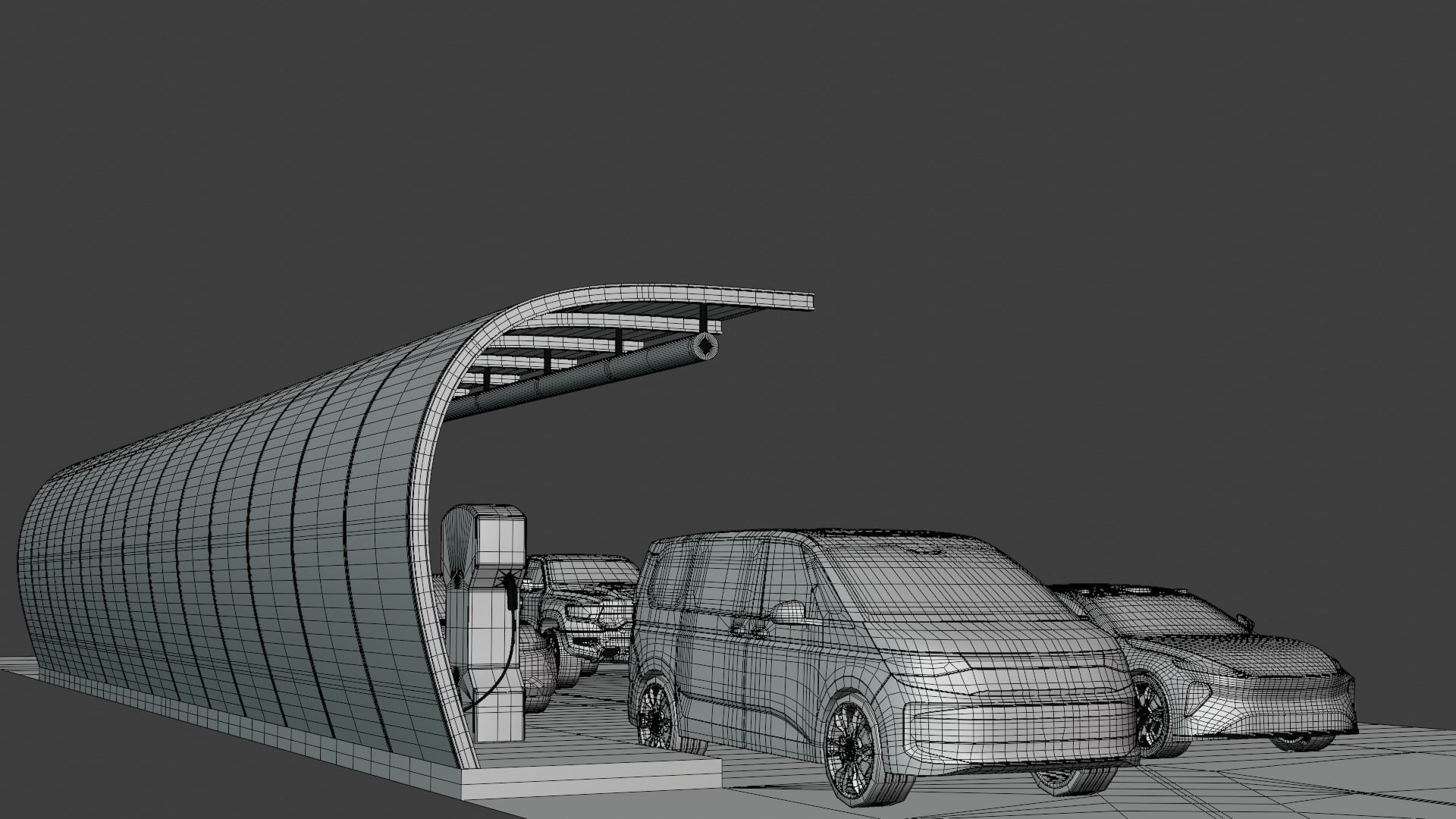 EV charging station VII 3D model_13