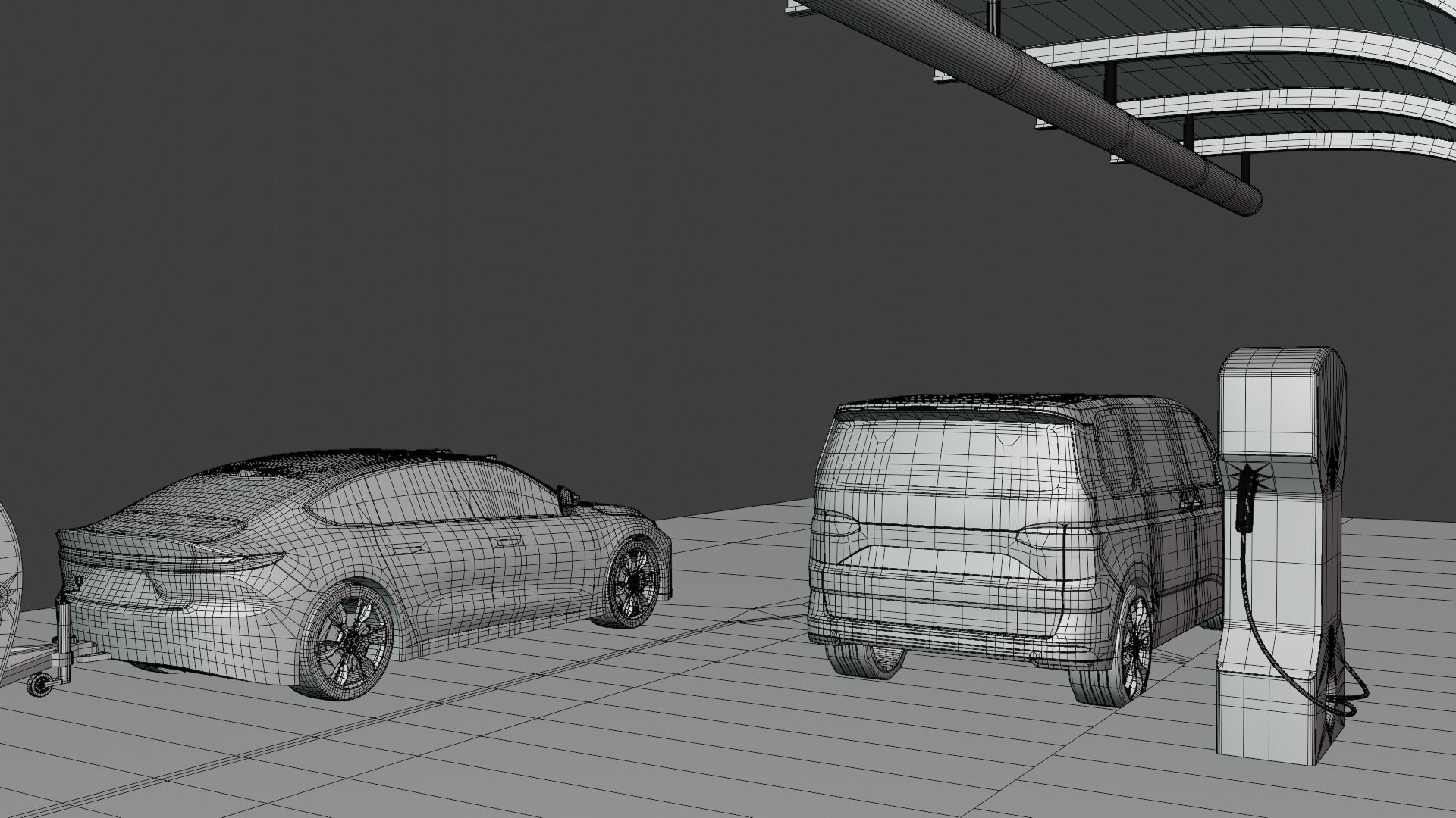 EV charging station VII 3D model_9