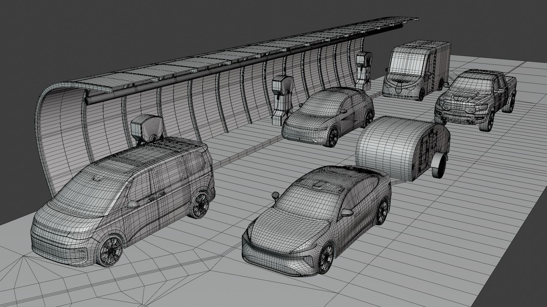 EV charging station VII 3D model_1