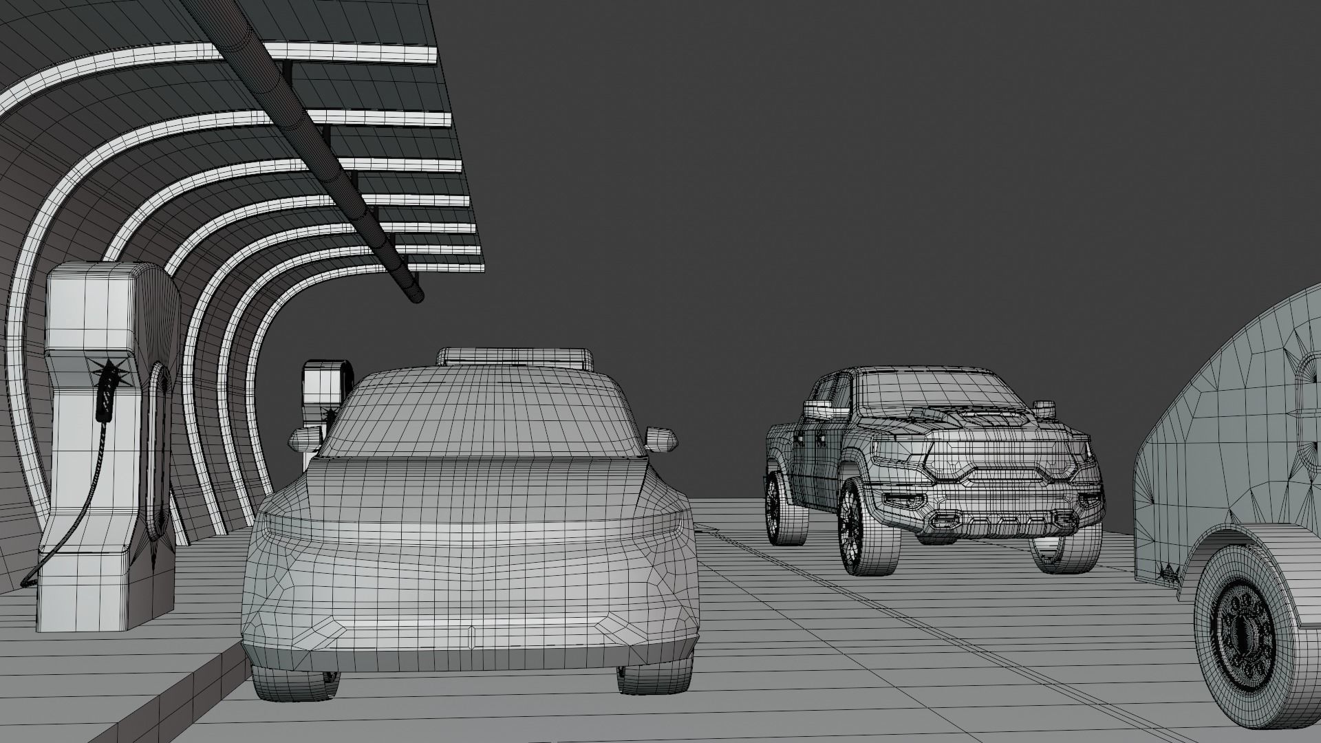 EV charging station VII 3D model_11