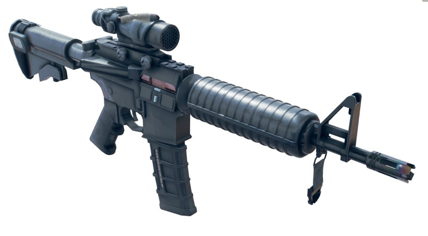 AR15 Style Rifle Low-poly 3D model_3