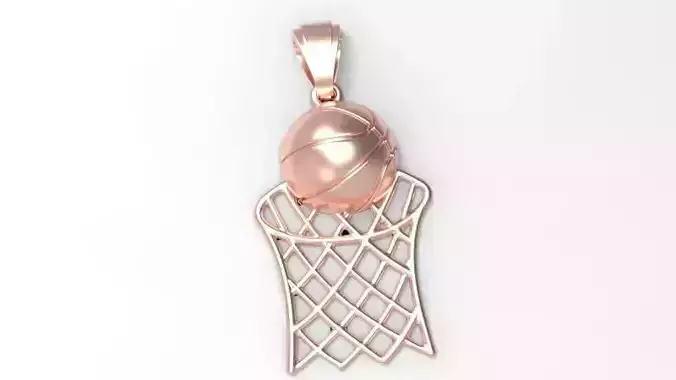 Hollow Light Weight Basketball Hoop Pendant Necklace jewelry 3D print model