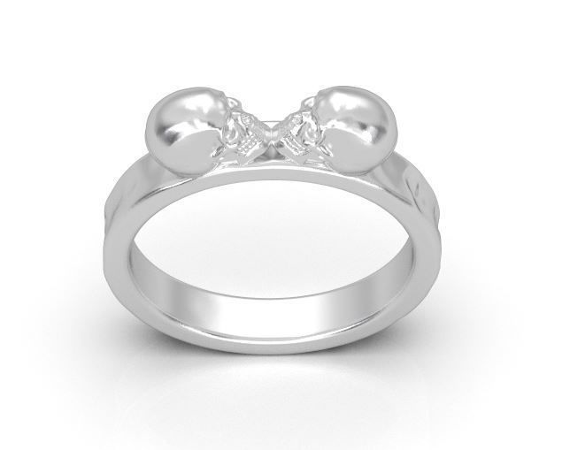 Skull Ring Hammered Textured 3D print model_4