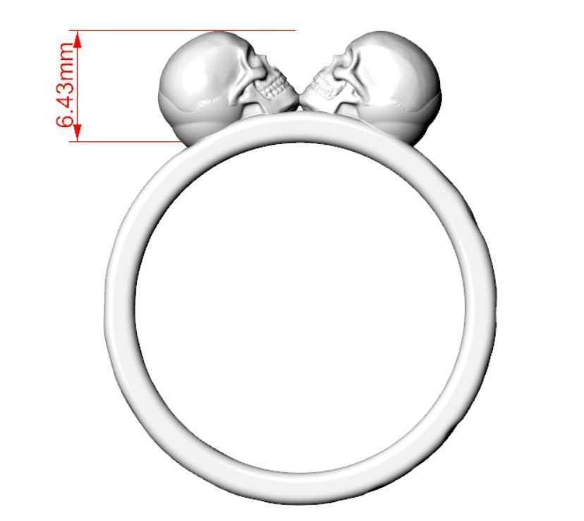 Skull Ring Hammered Textured 3D print model_2