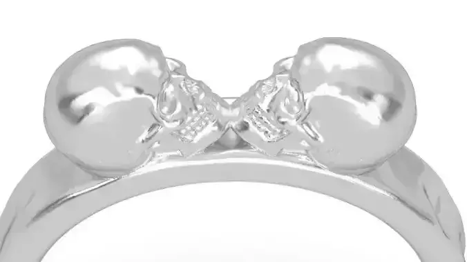 Skull Ring Hammered Textured