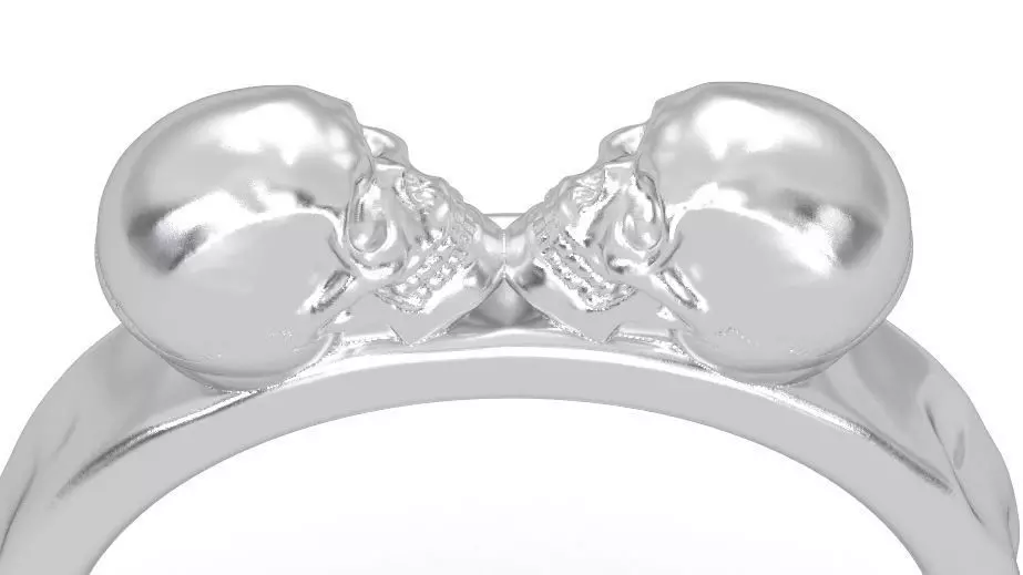 Skull Ring Hammered Textured 3D print model_0