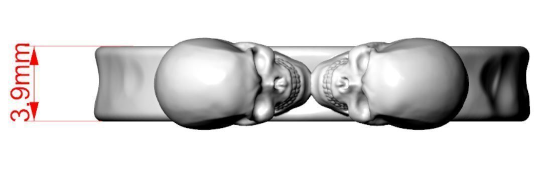 Skull Ring Hammered Textured 3D print model_1