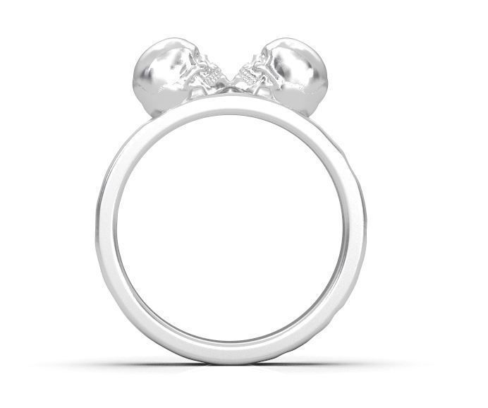 Skull Ring Hammered Textured 3D print model_5