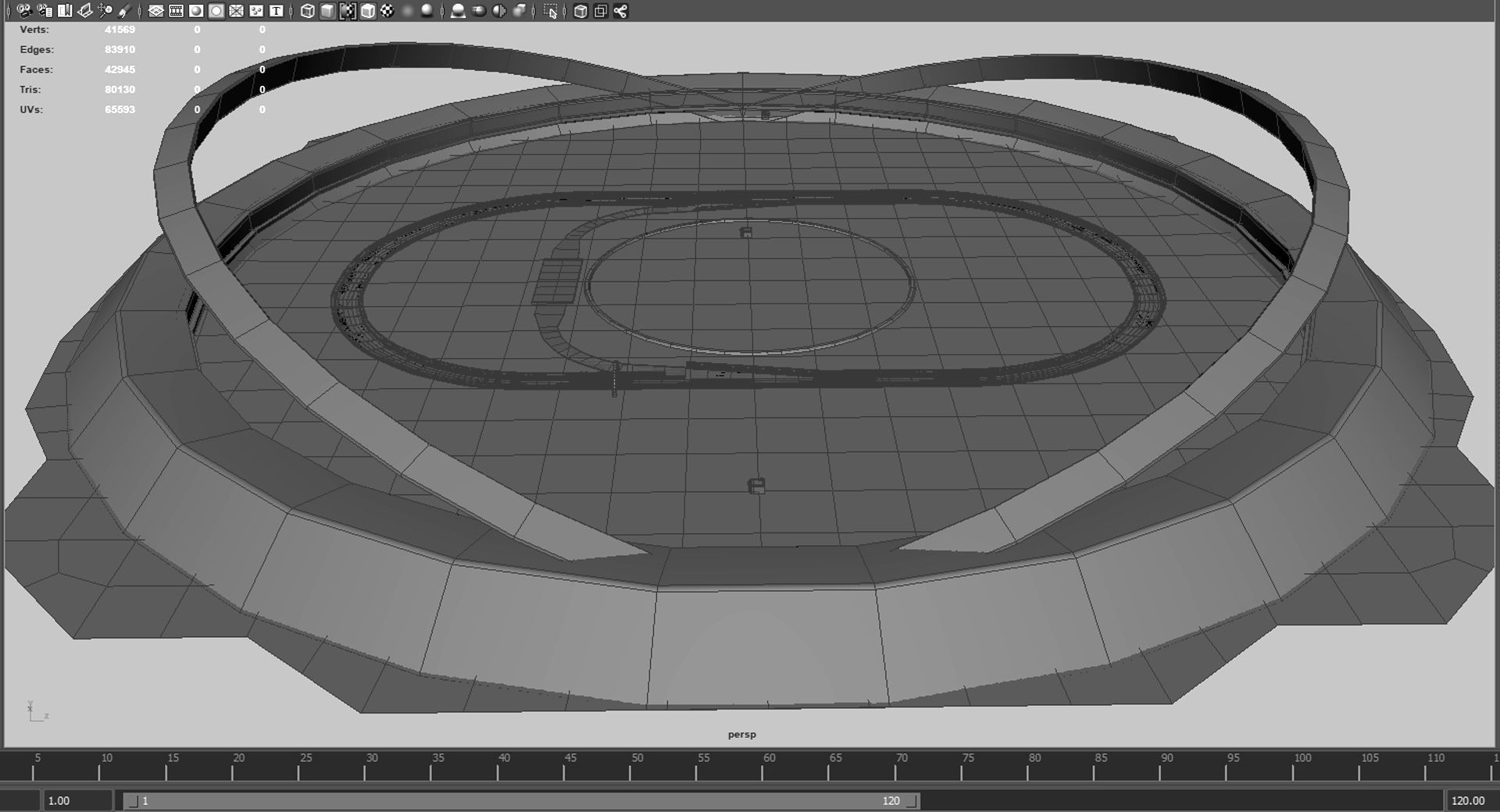 Arena Race Track Low-poly 3D model_3