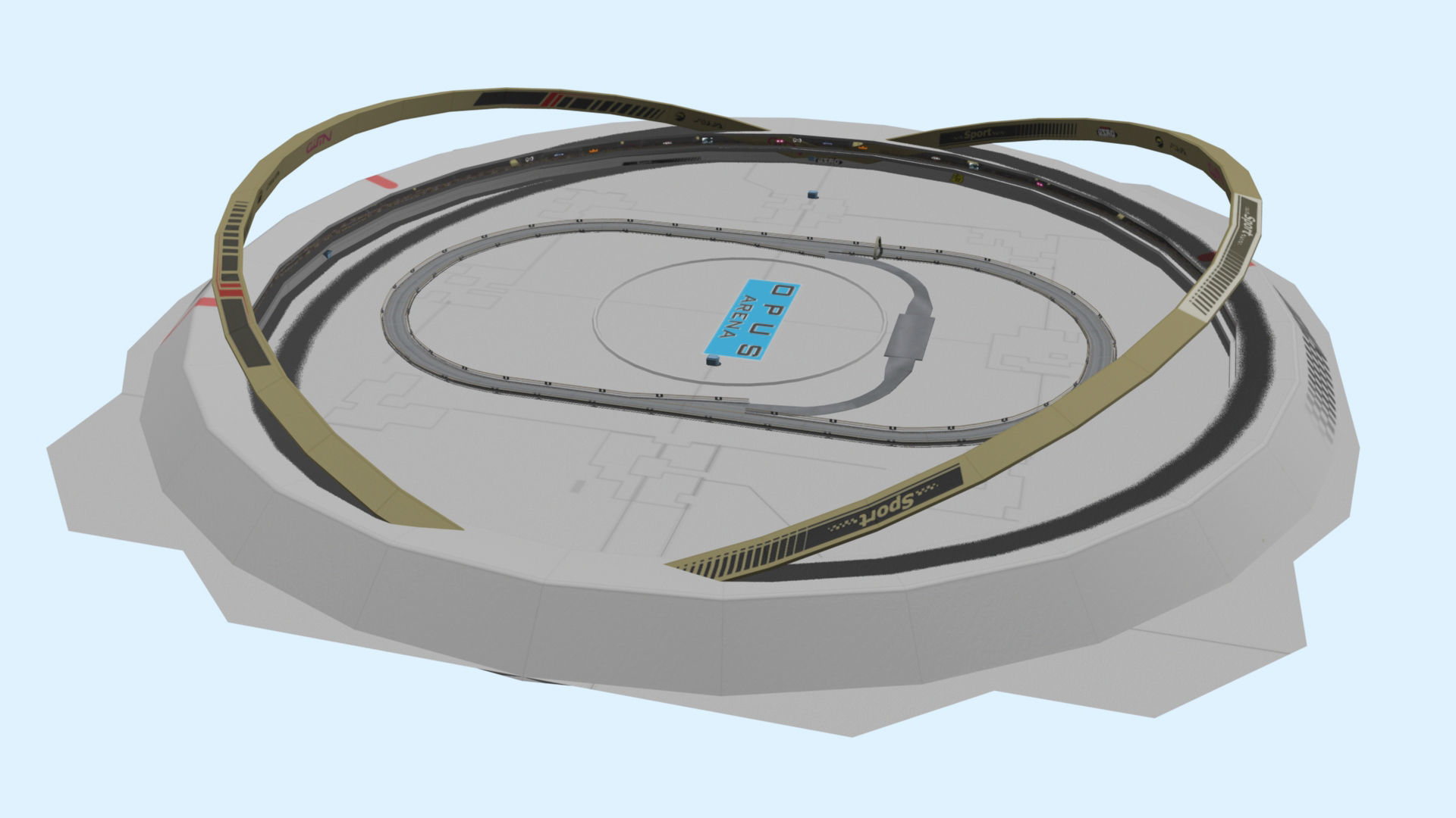 Arena Race Track Low-poly 3D model_6