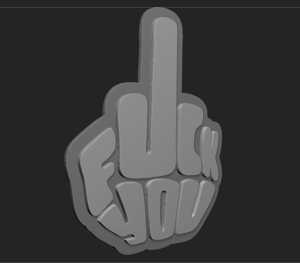 FUCK YOU WALL ART 3D print model_1