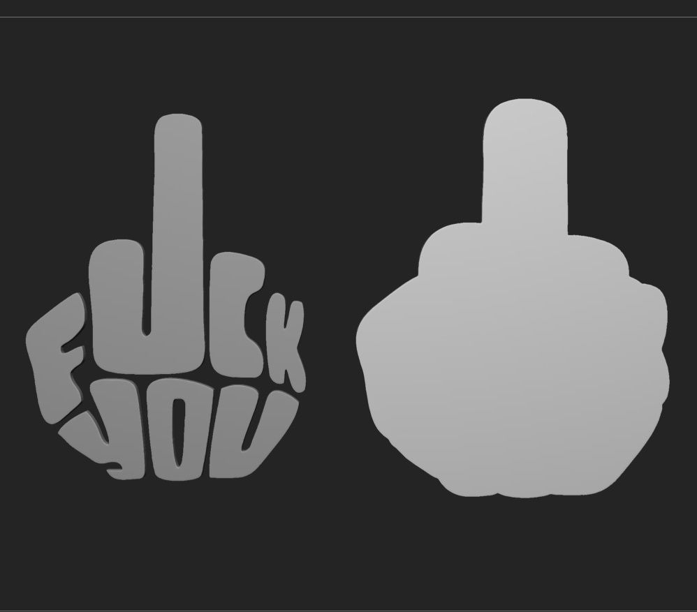 FUCK YOU WALL ART 3D print model_4