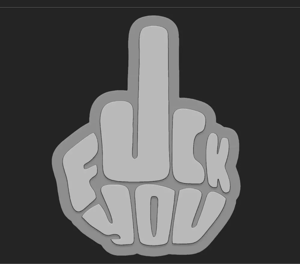 FUCK YOU WALL ART 3D print model_0