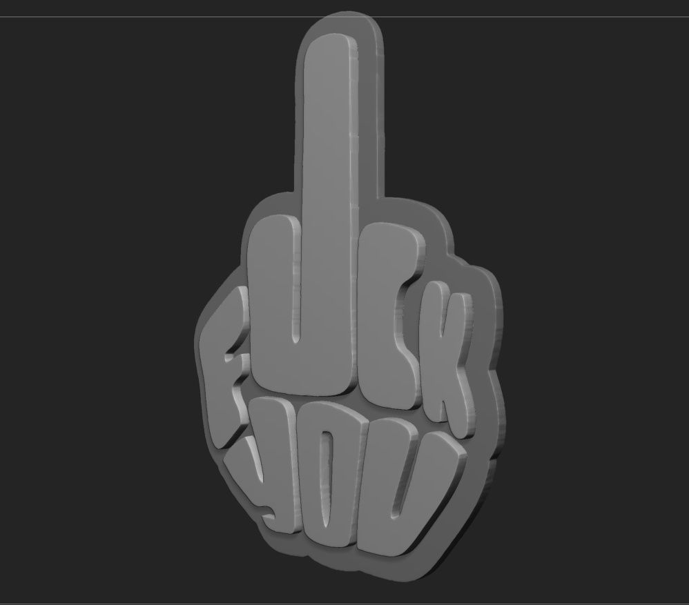 FUCK YOU WALL ART 3D print model_2