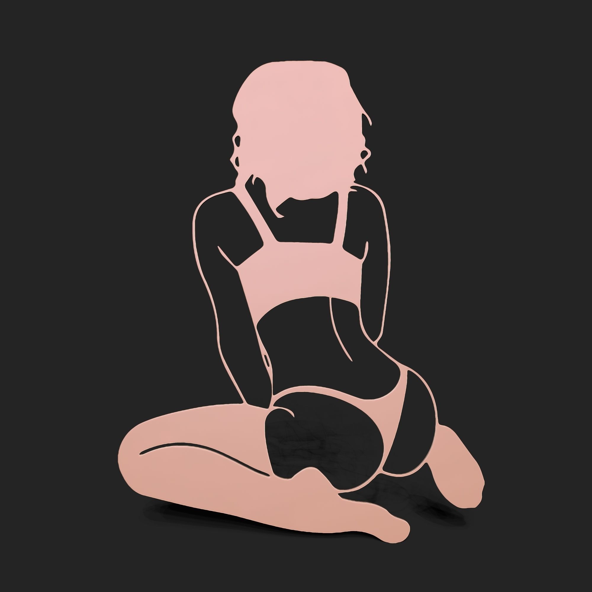 SEXY GIRL - WALL ART 3D print model_3