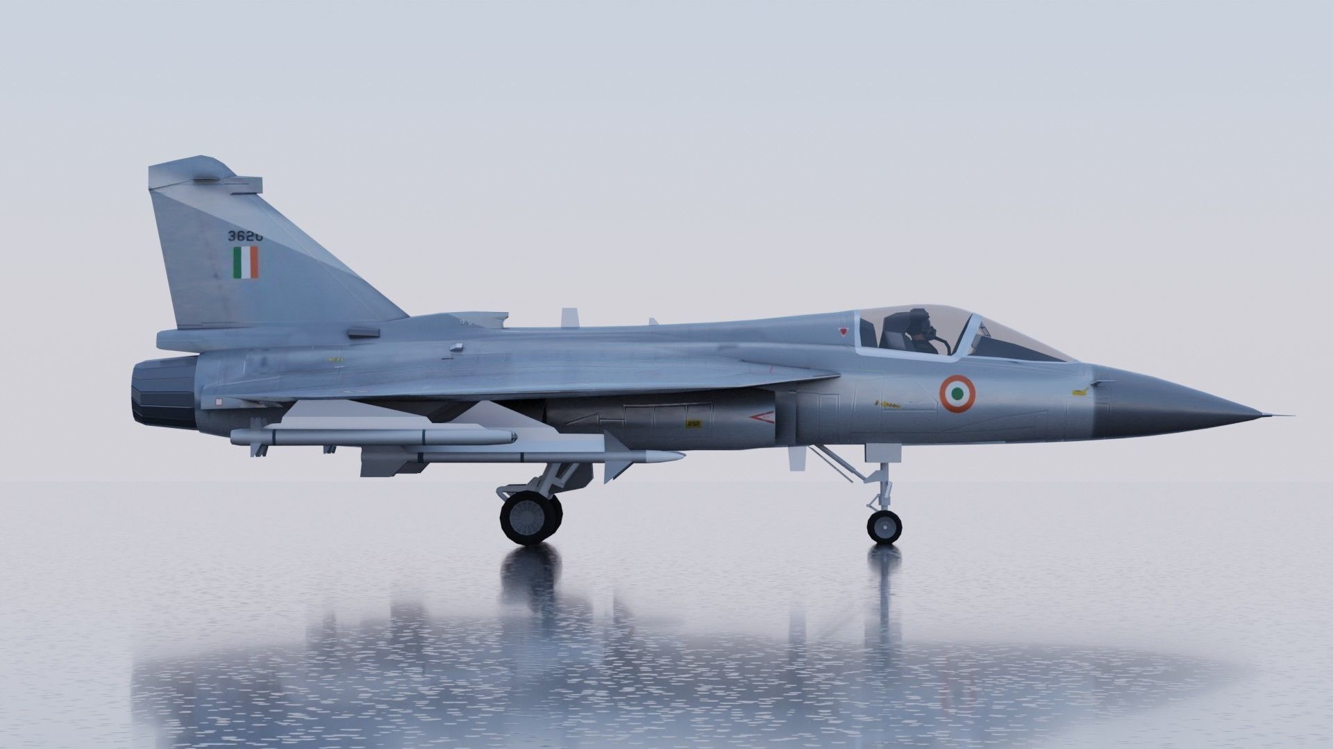 HAL Tejas Low-poly 3D model_7