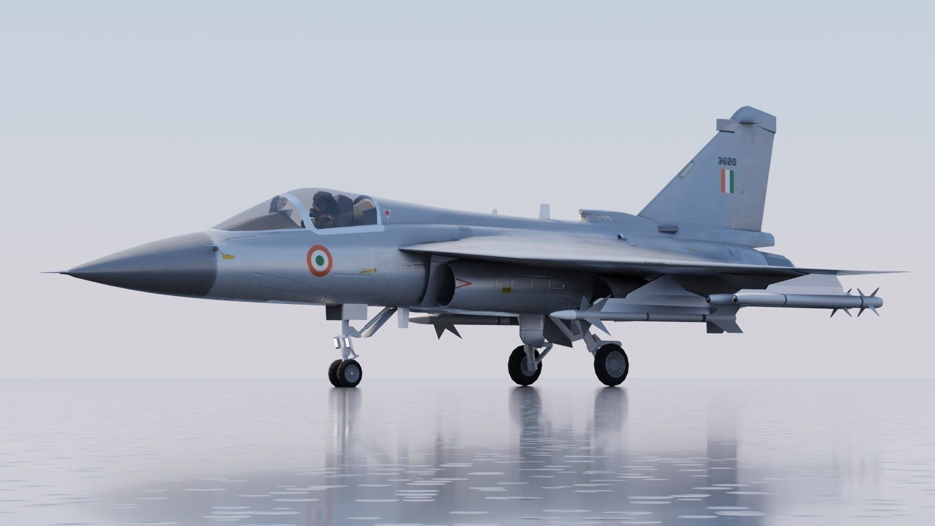 HAL Tejas Low-poly 3D model_10