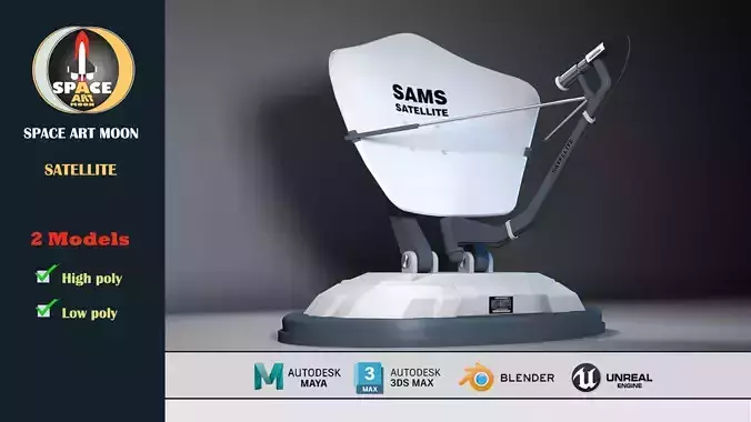 satellite 05 Free low-poly 3D model