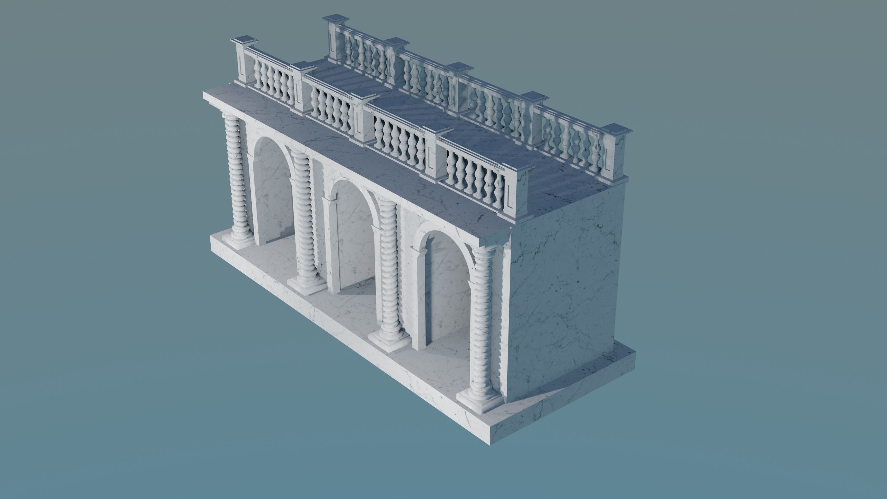 arched doorway arcade 3D print model_1