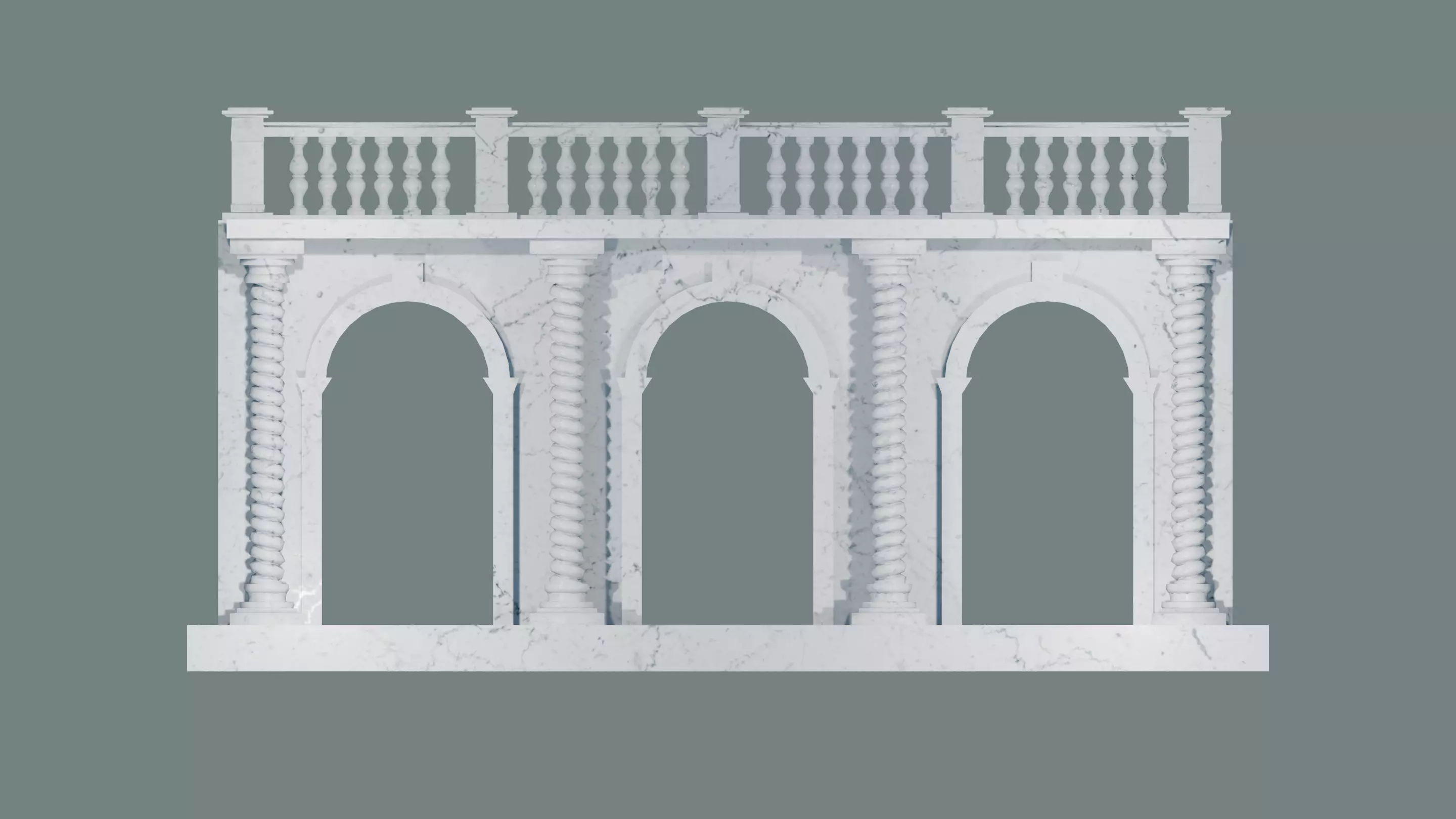 arched doorway arcade 3D print model_0