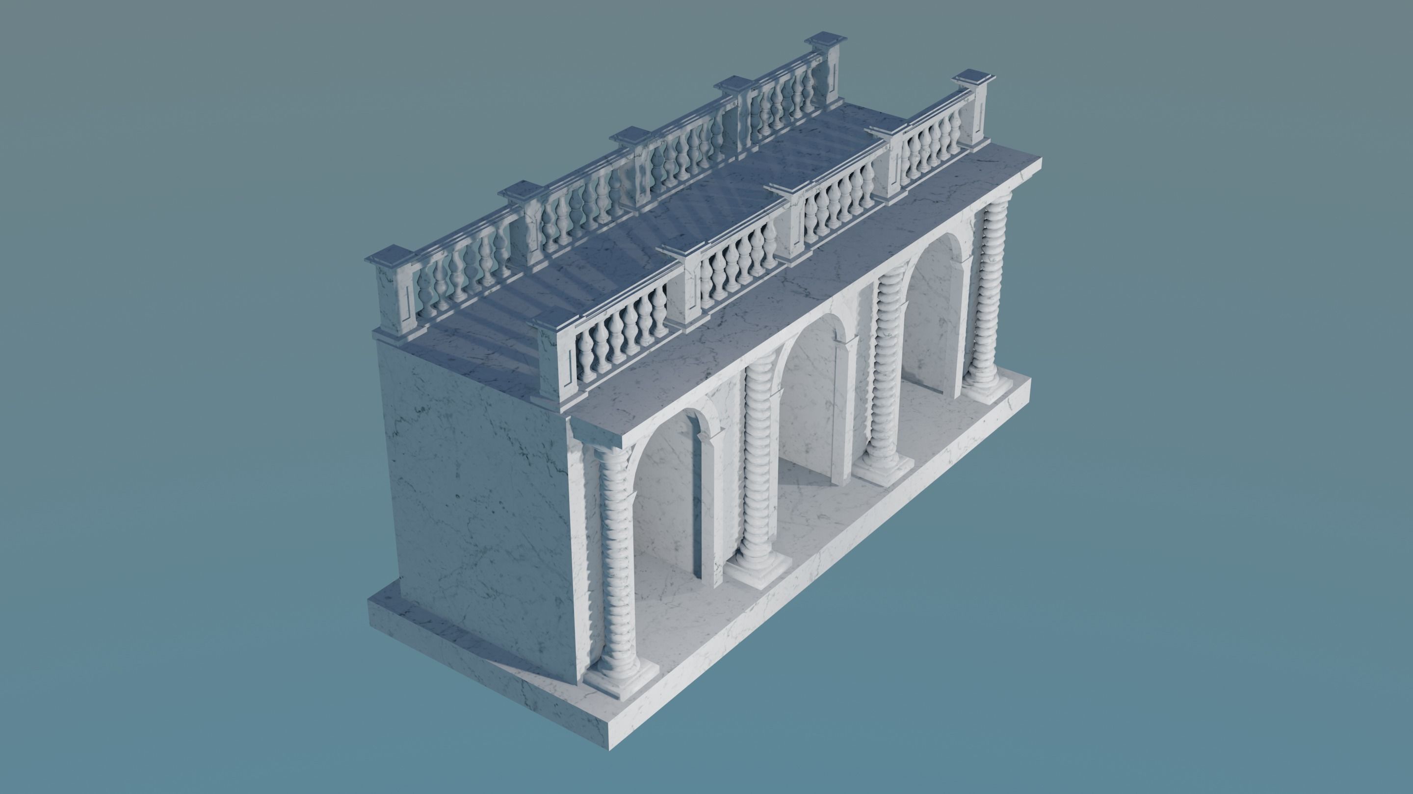 arched doorway arcade 3D print model_2