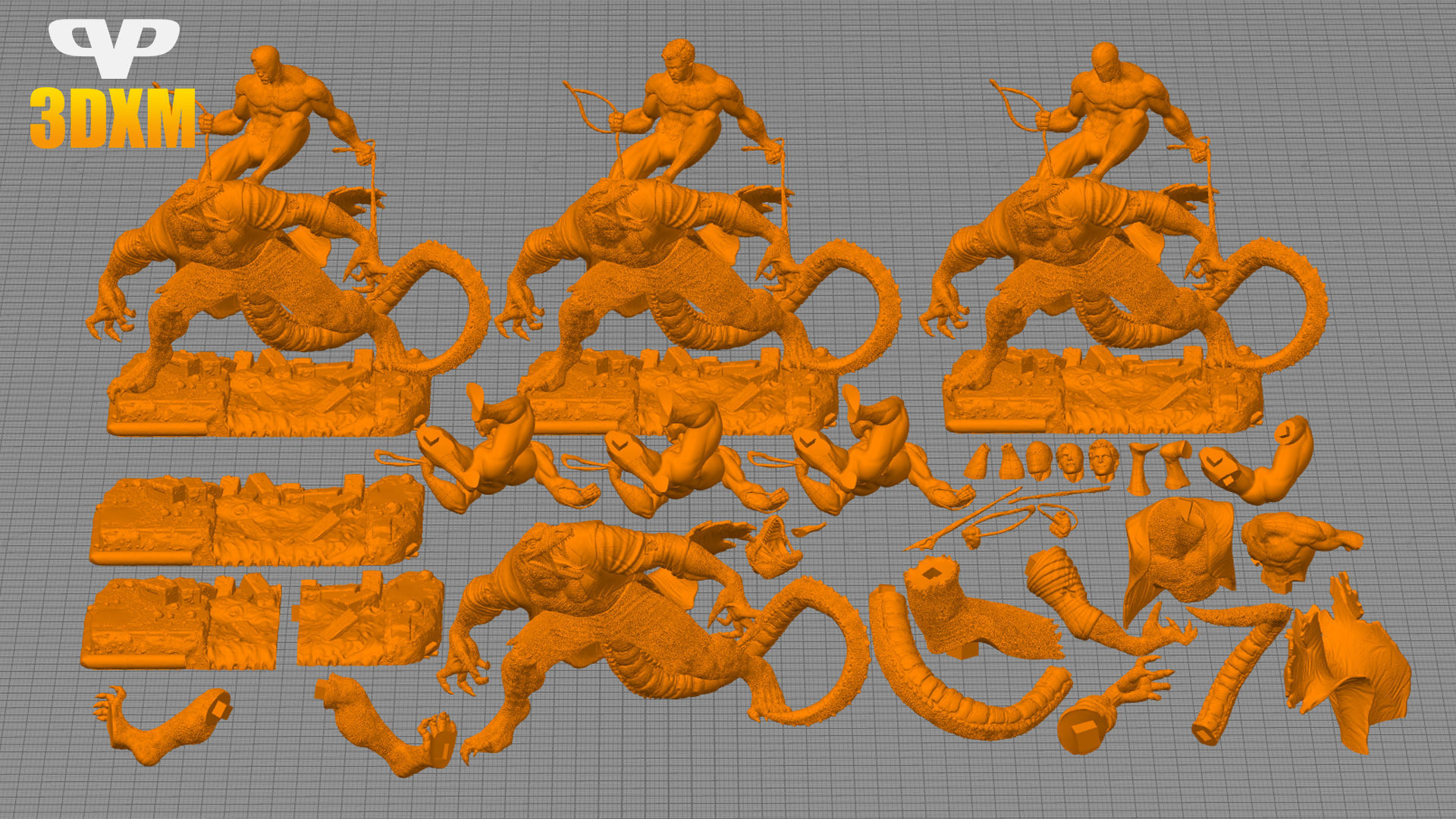 Lizard Vs Spider-Man STL for 3D Printing 3DXM ChibiSTL 3D print model_3