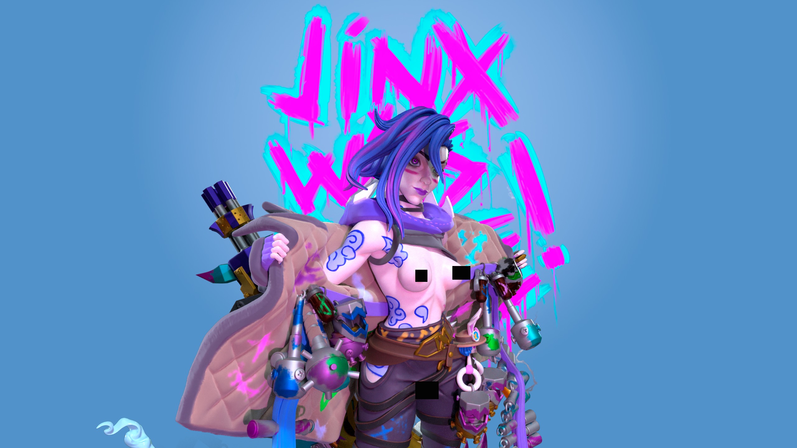 Fractured Jinx NSFW - Arcane 3D print model_3