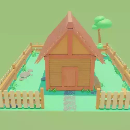 3D LOWPOLY  WOODHOUSE