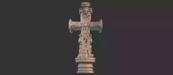 Celtic ornate cross 3D model