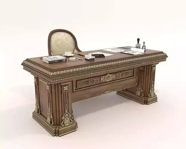 Classic Working Table set 5 3D model