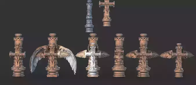 Full Intricate cross collection 3D model