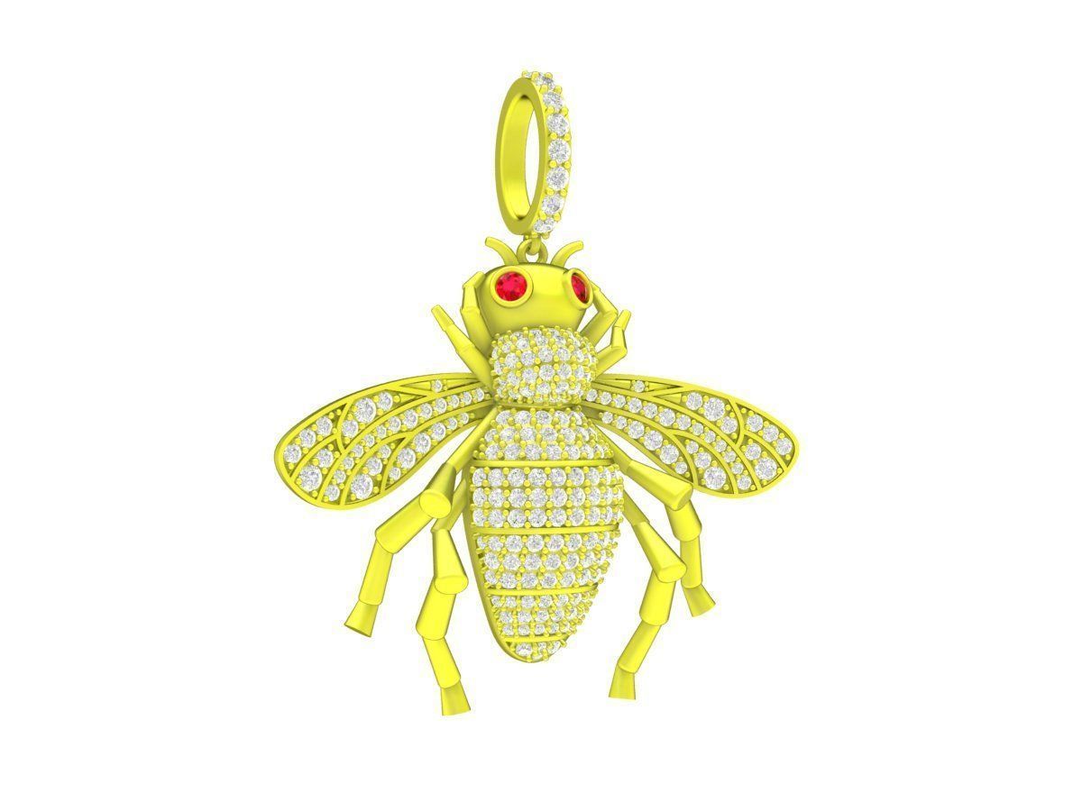 A6179 Luxury Diamond Queen Bee Pendant 3D print model_4