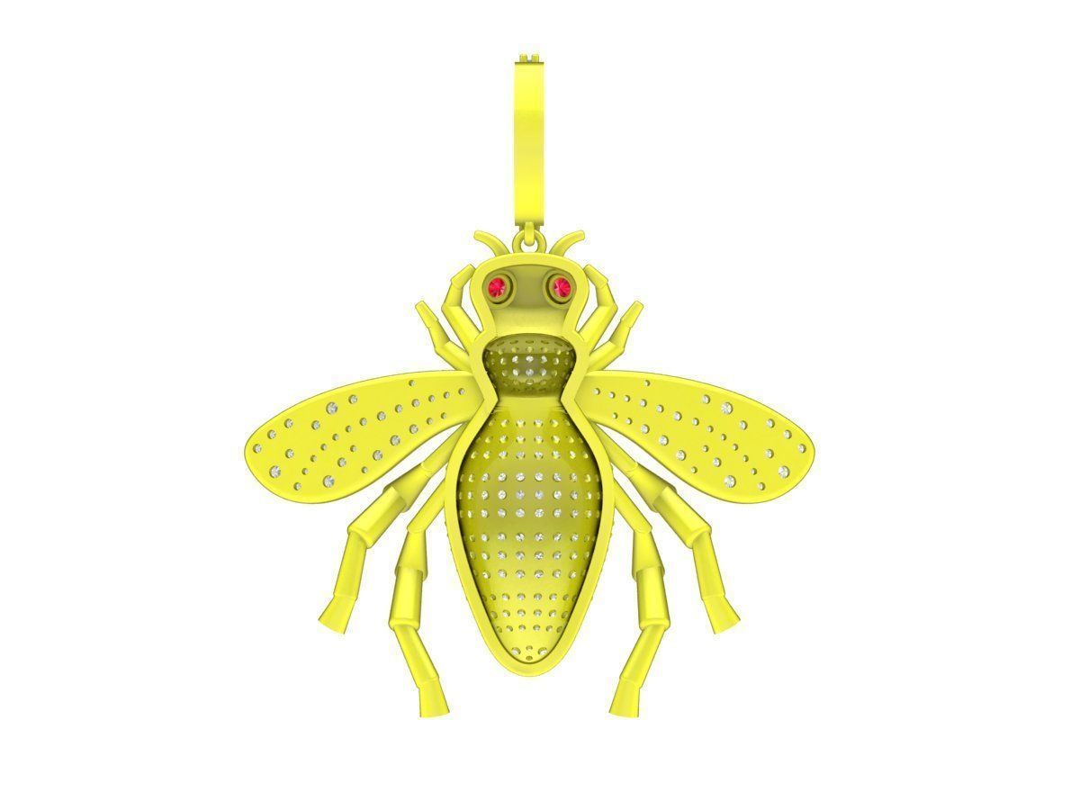 A6179 Luxury Diamond Queen Bee Pendant 3D print model_3
