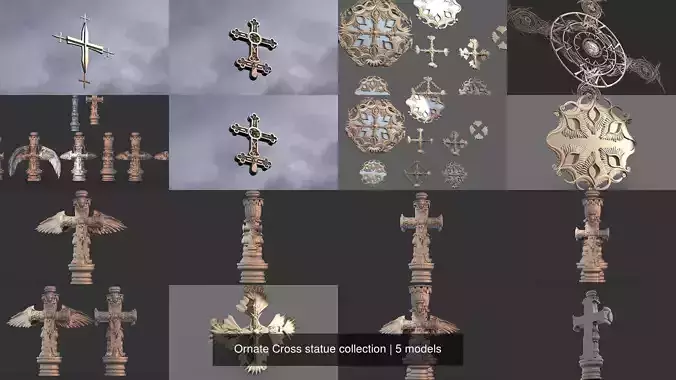 Ornate Cross statue collection 