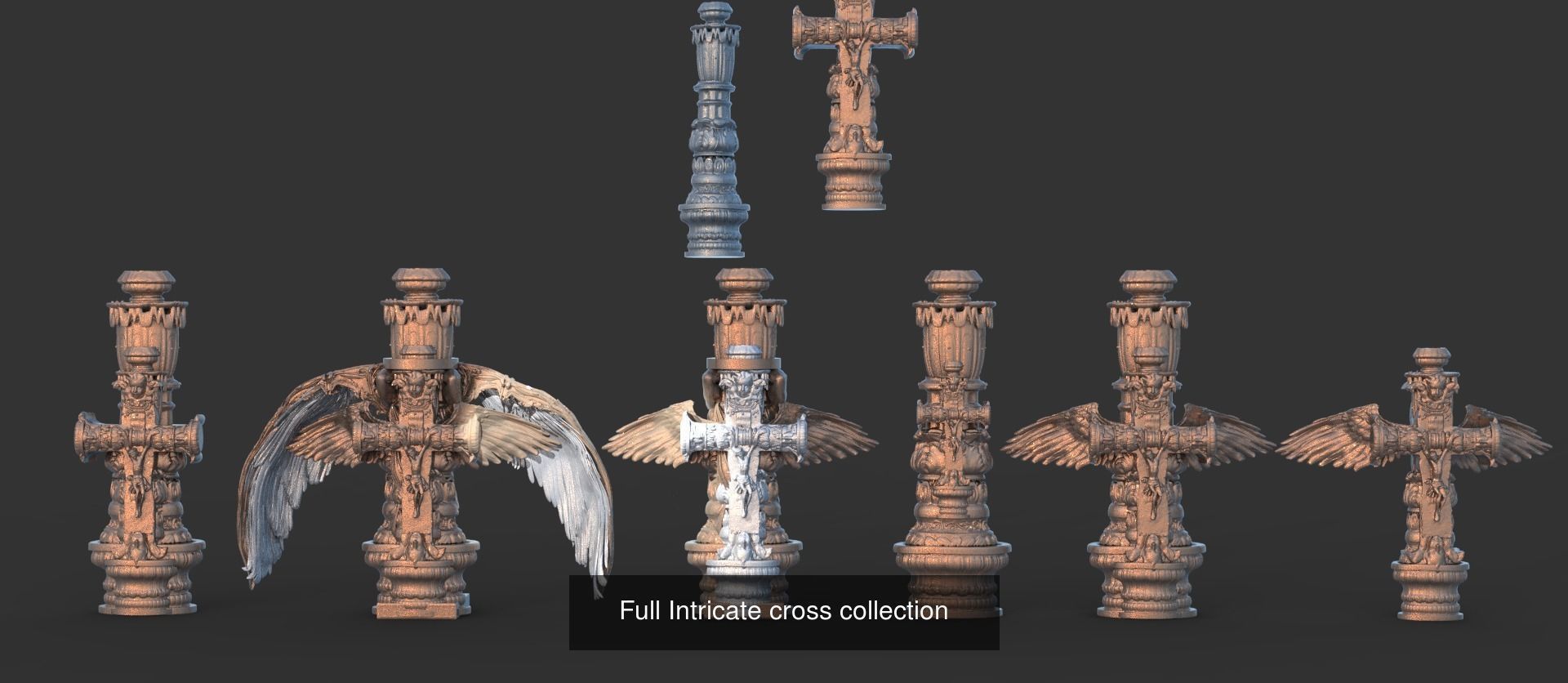 Ornate Cross statue collection _5